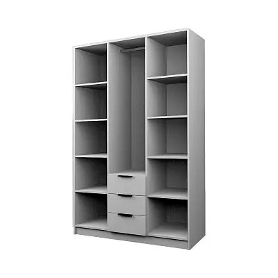 картинка Шкаф ЭКОН распашной 3-х дверный 3-мя ящиками с зеркалом от магазина КУПИ КУПЕ